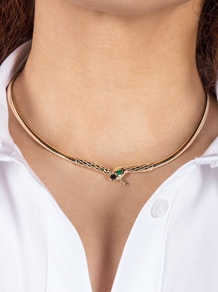 Gemstone snake necklace