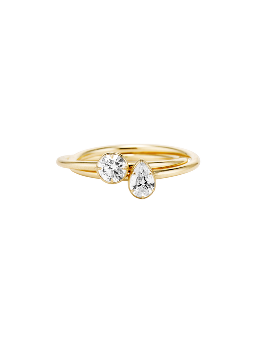 Round and pear cut diamond rolling ring photo