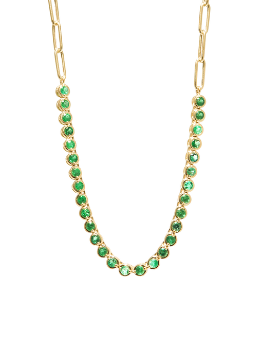 Long link gemstone tennis necklace photo