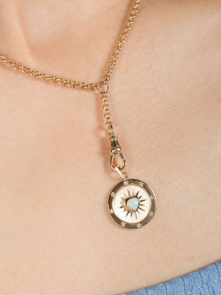 Opal heart starlight pendant