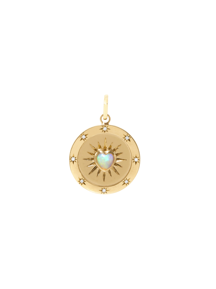 Opal heart starlight pendant