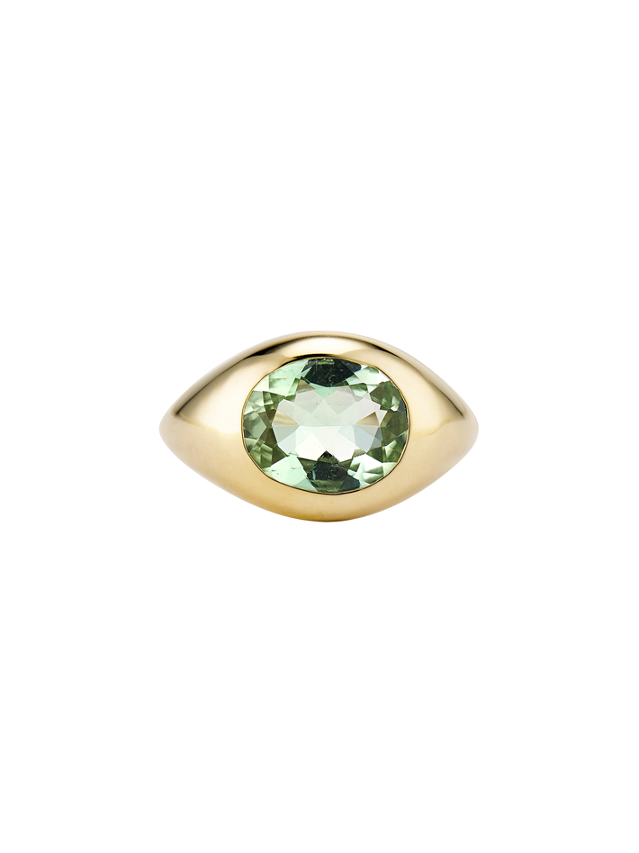 Mint green tourmaline bubble ring