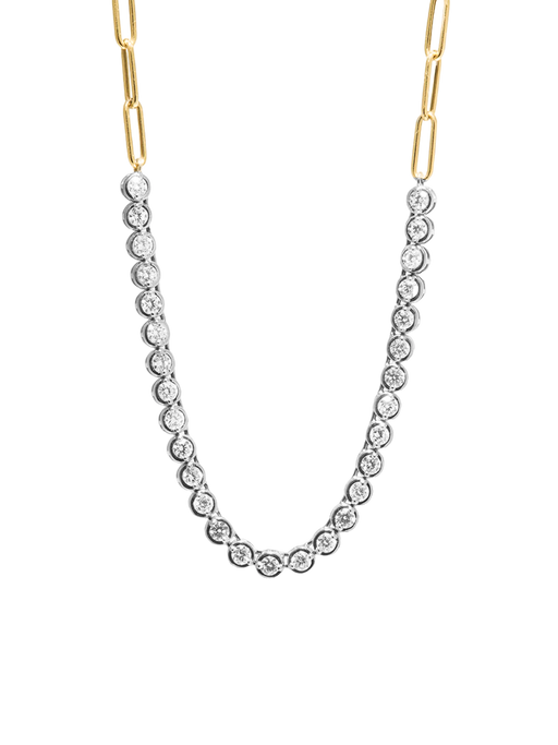 Long link diamond tennis necklace photo