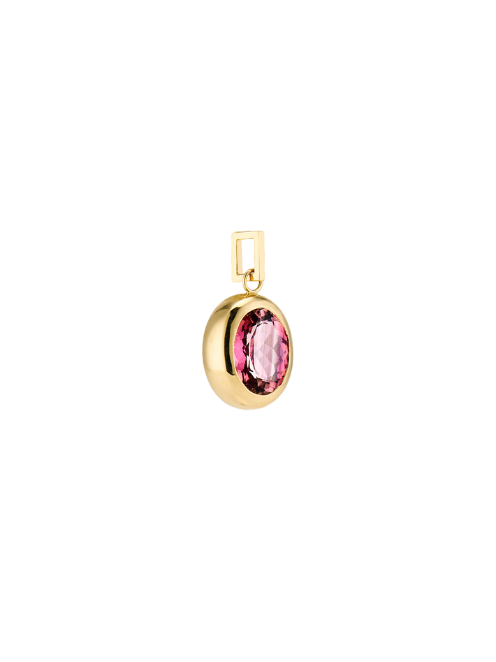 Small pink tourmaline bubble pendant
