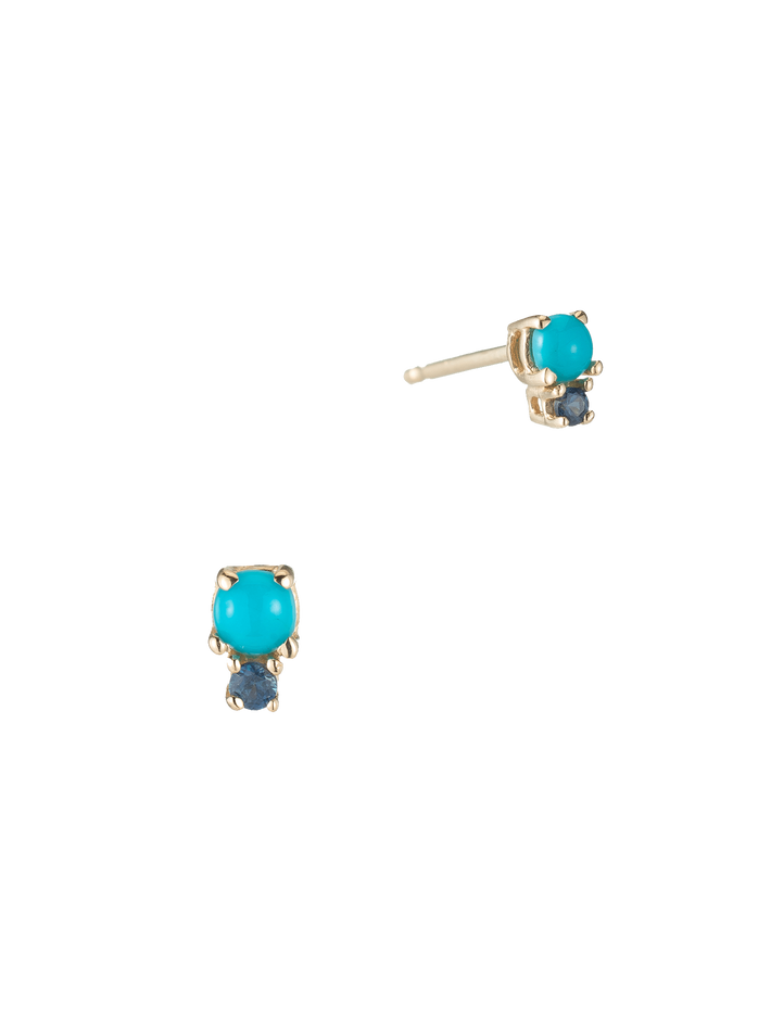 Turquoise & sapphire colourful studs
