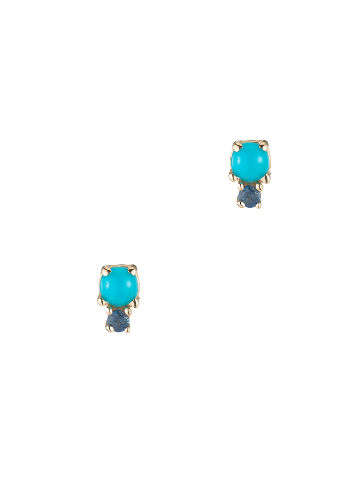 Turquoise & sapphire colourful studs
