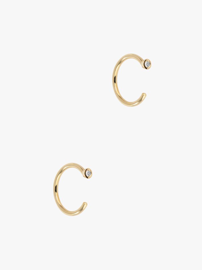 Mini diamond dust hoops