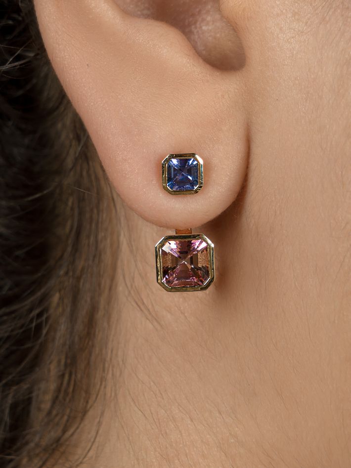 Toi et moi dahlia gemstone earring set