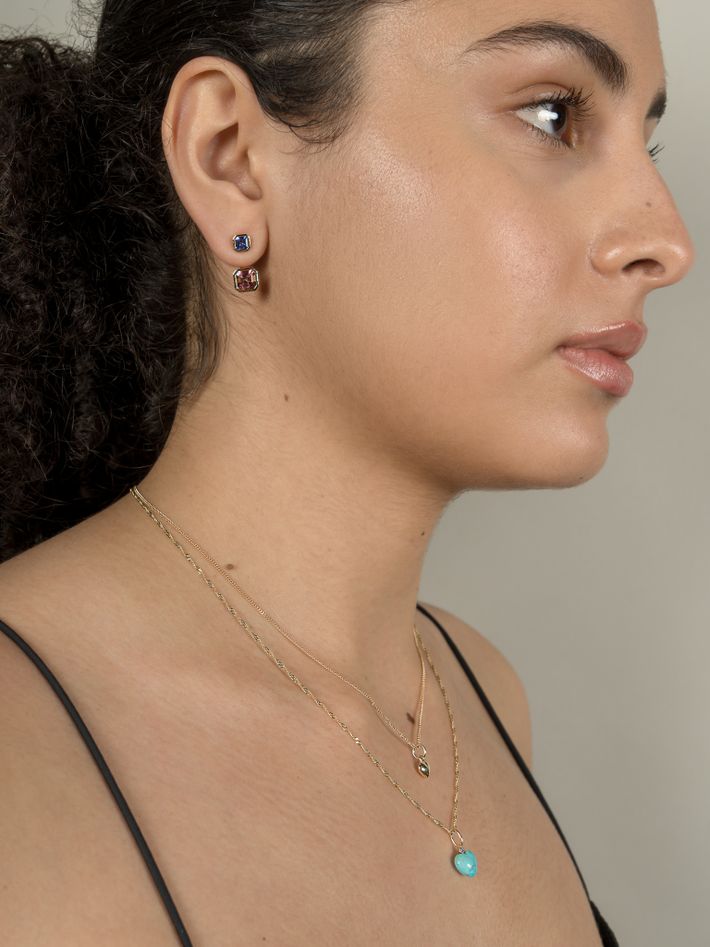 Toi et moi dahlia gemstone earring set