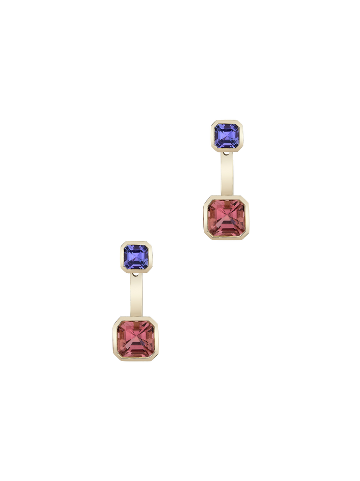 Toi et moi dahlia gemstone earring set