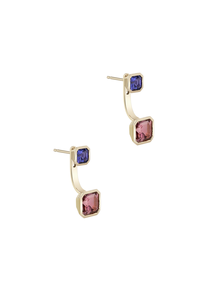 Toi et moi dahlia gemstone earring set
