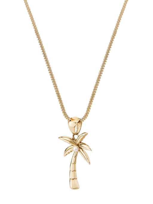 Pearl Palm Tree Paradise Charm Necklace photo