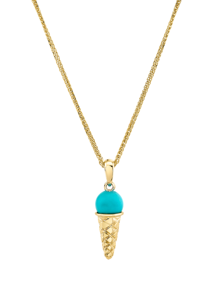 Turquoise ice cream charm necklace