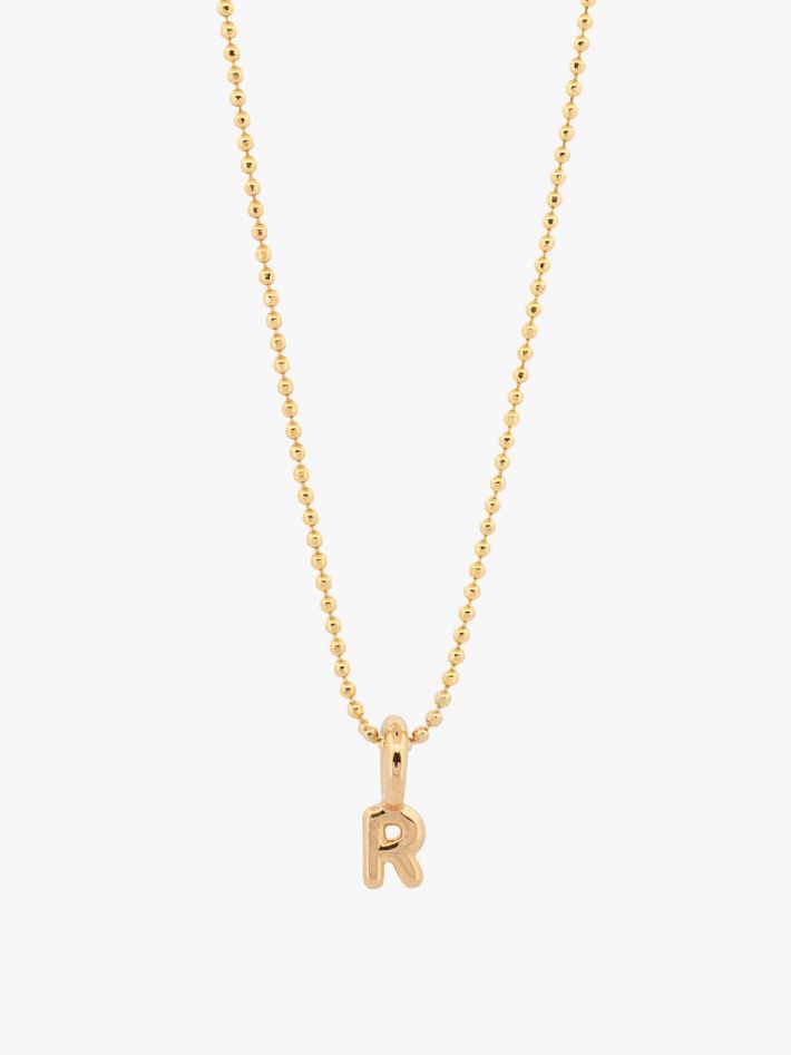 Mini helium initial charm necklace