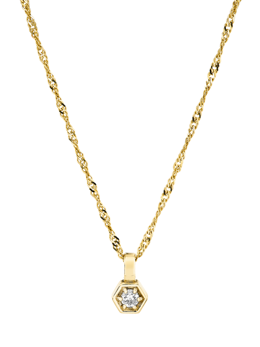 Diamond hex pendant necklace photo