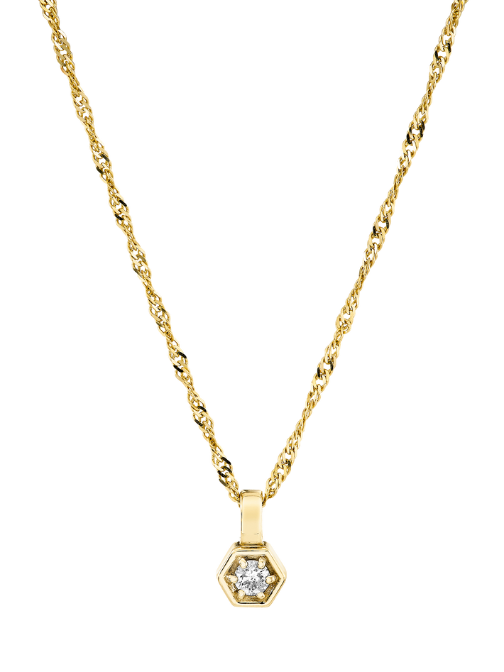 Diamond hex pendant necklace