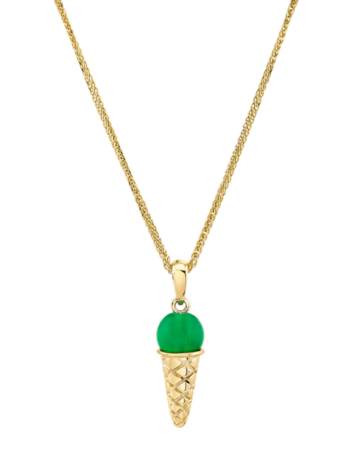 Green agate ice cream charm necklace photo