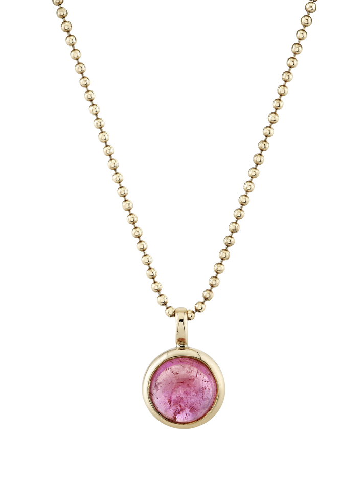 Pink City Cabochon Pendant with 16" chain