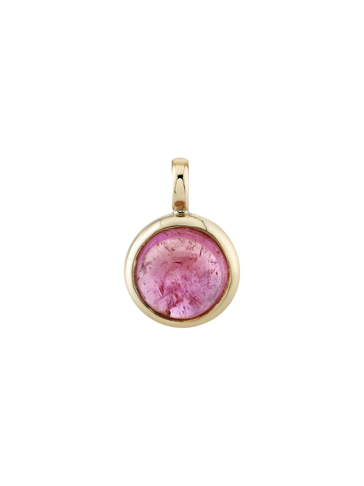 Pink city cabochon pendant with 16" chain