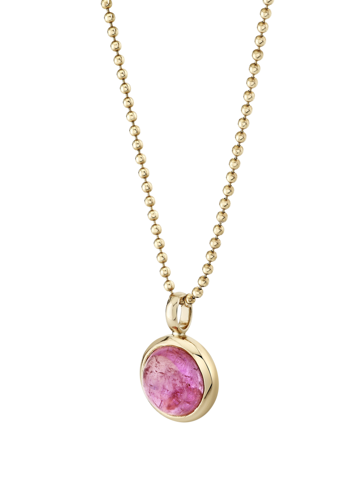 Pink City Cabochon Pendant with 16" chain