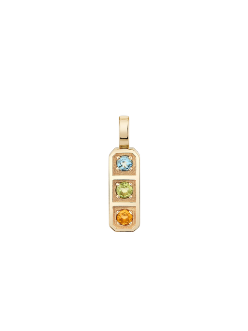 Three Birthstone Tablet Pendant photo