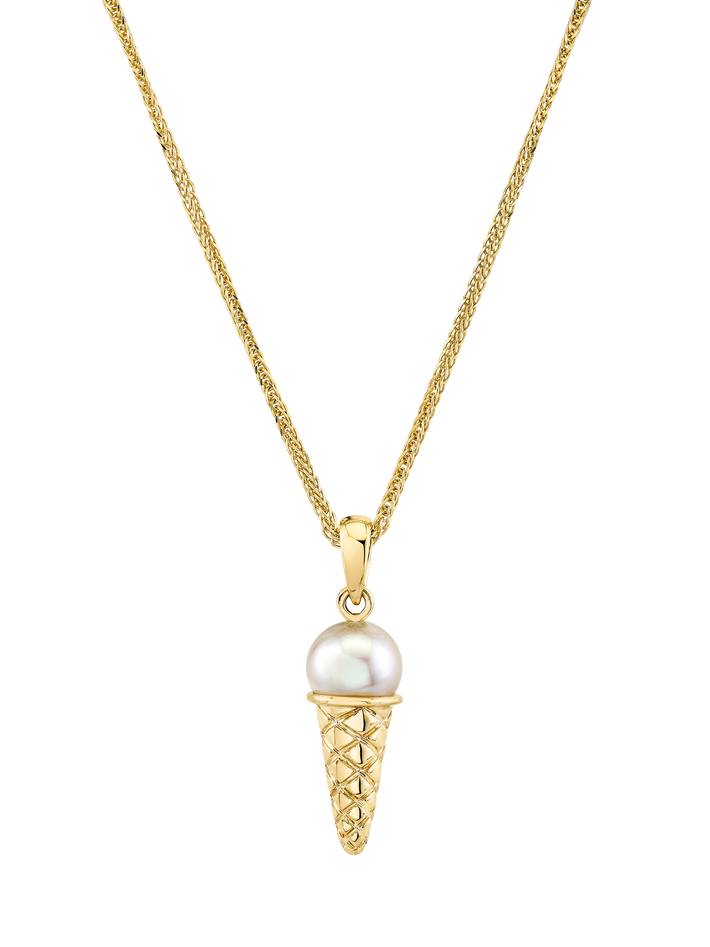 Pearl ice cream charm necklace