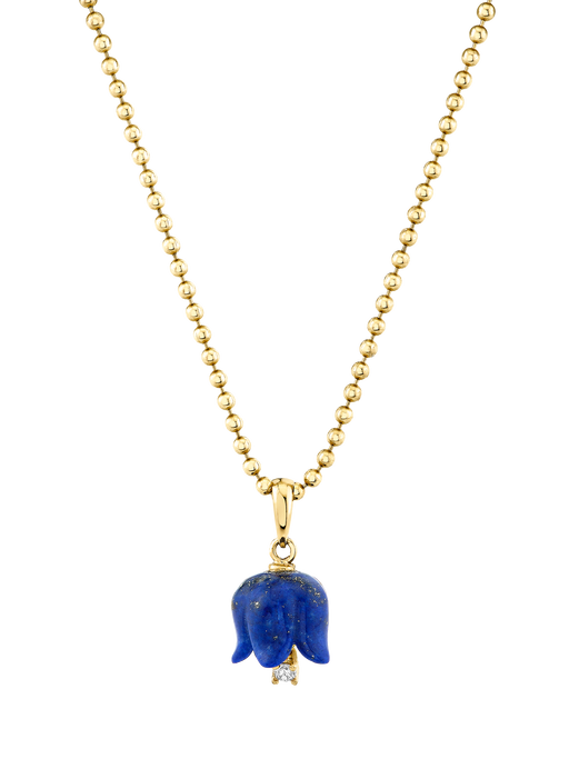 Diamond floret lapis pendant photo