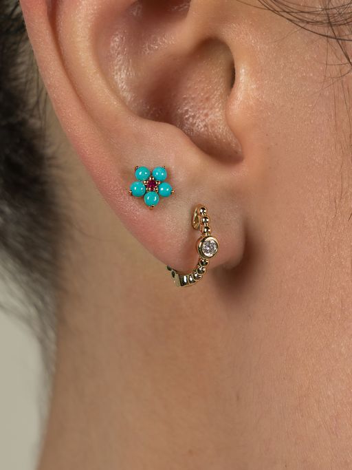 Turquoise & Tourmaline Aurora Studs photo