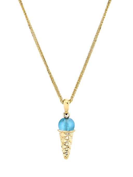 Swiss blue topaz ice cream charm necklace photo