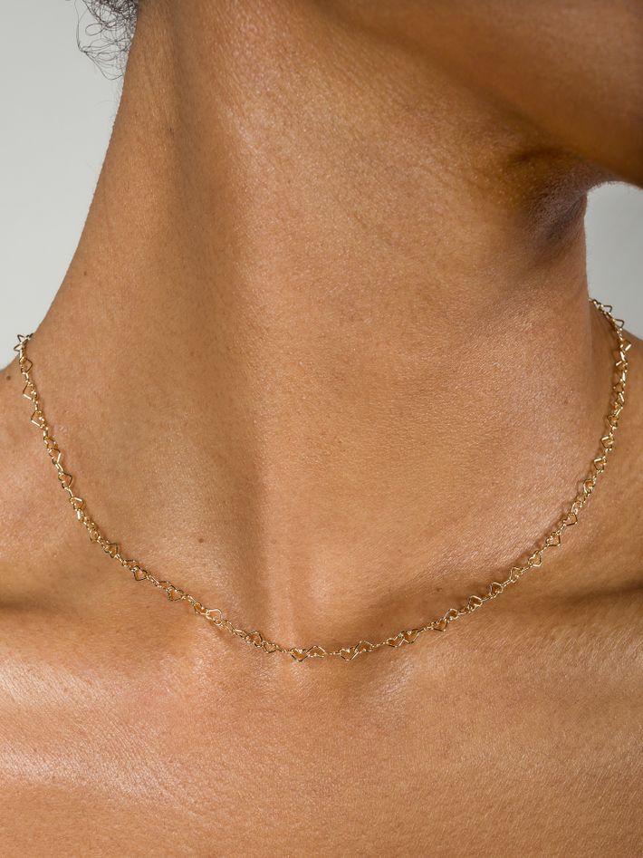 Heart eternity link necklace