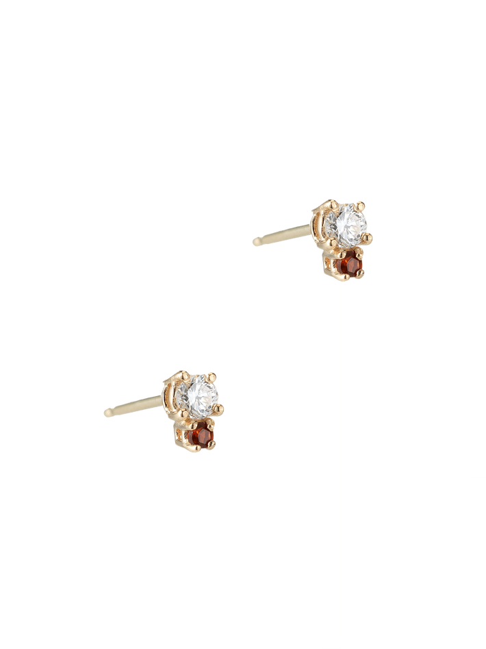 White topaz & colourful studs by Ariel Gordon Finematter