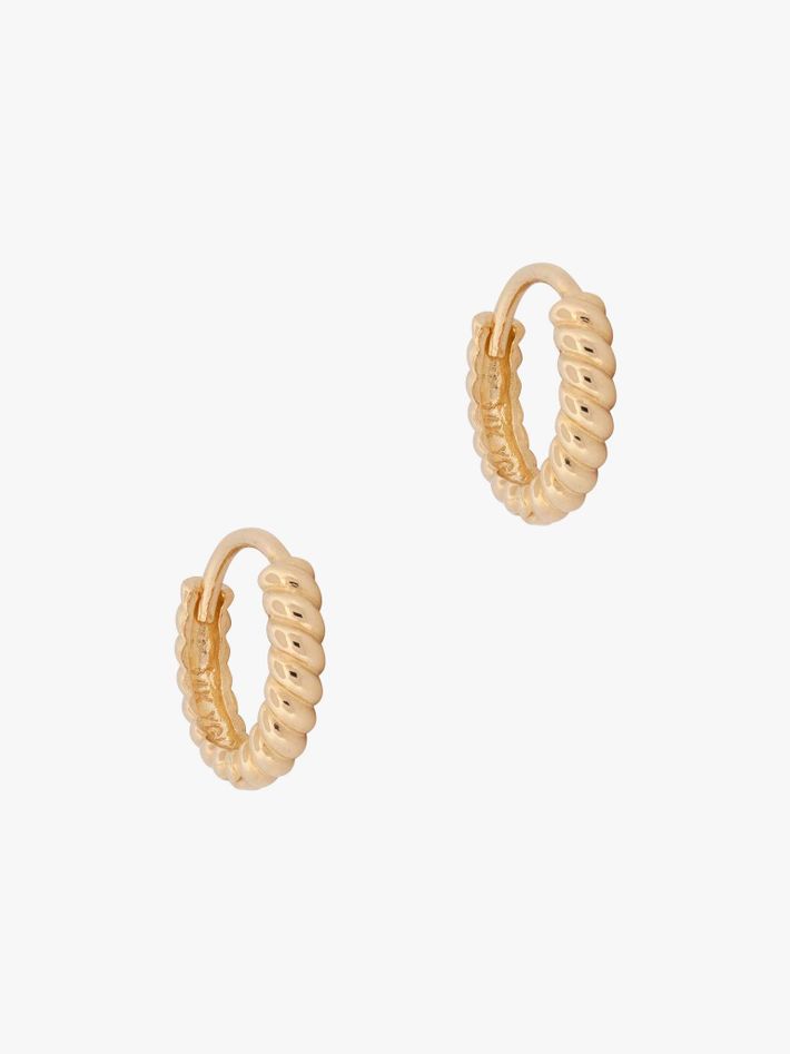 Twisted petite hoops