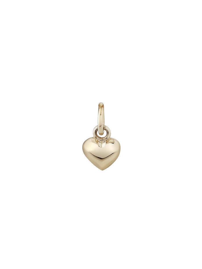 Petite Puffed Heart Charm with 16" chain