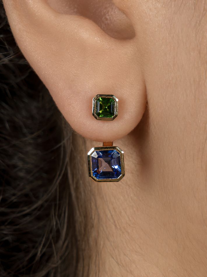 Toi et moi fern gemstone earring set