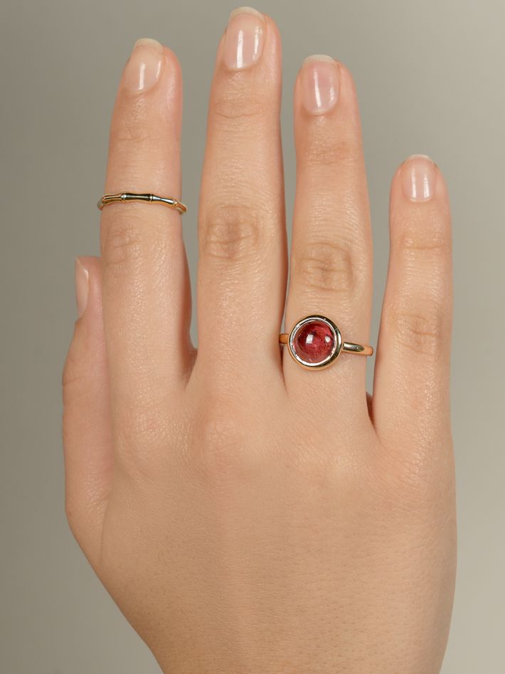 Pink city cabochon ring