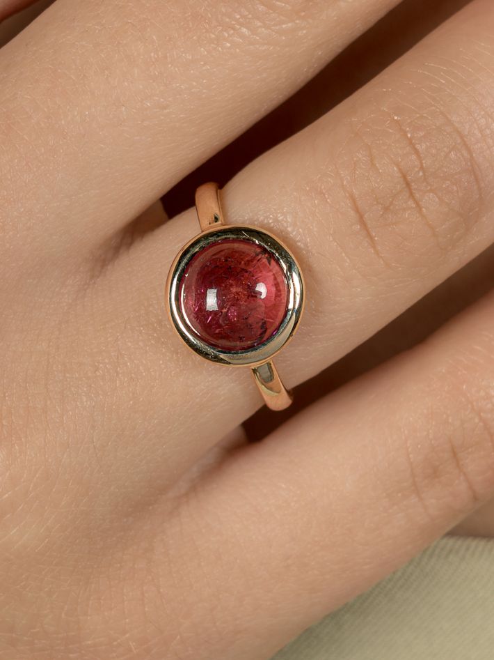 Pink city cabochon ring