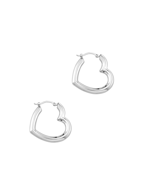 Sterling silver heart helium hoops photo