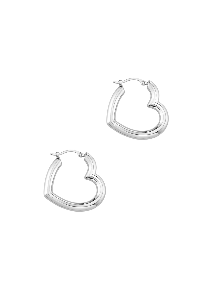 Sterling silver heart helium hoops