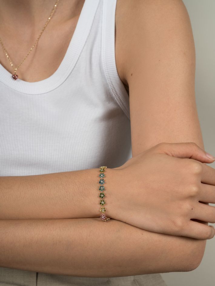 Tourmaline & diamond aurora bracelet