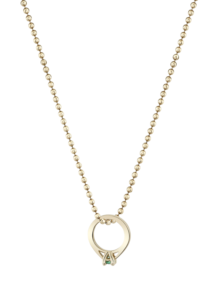 Teensy Birthstone Ring Charm with 16" chain