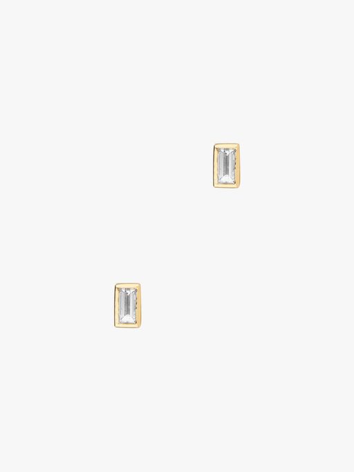 Lizzie Mandler Square Huggies with White Diamond Pave ピアス Square huggies with white diamond pave by Lizzie Mandler