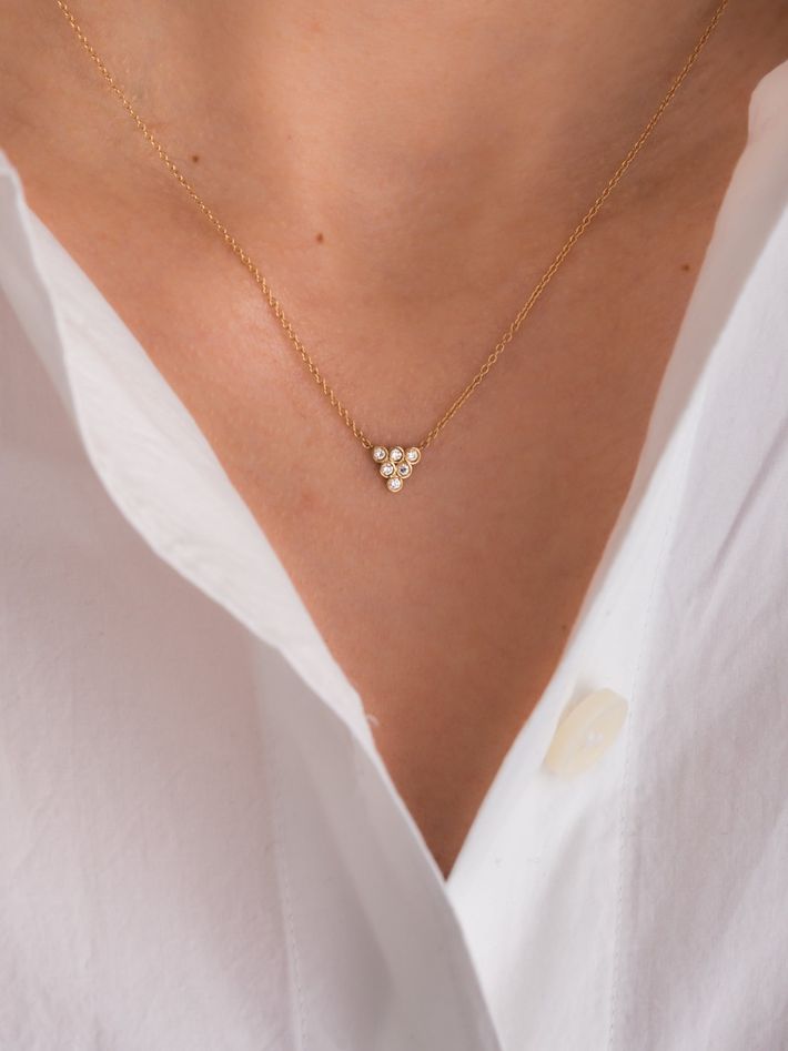 Diamond triad necklace
