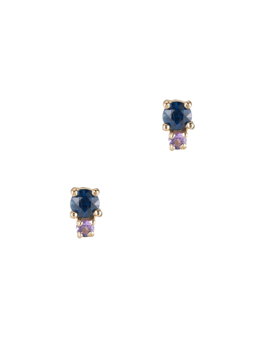 Sapphire & amethyst colourful studs photo