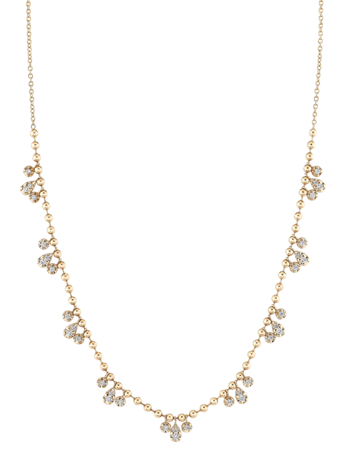 Trio Diamond Droplet Beaded Necklace photo