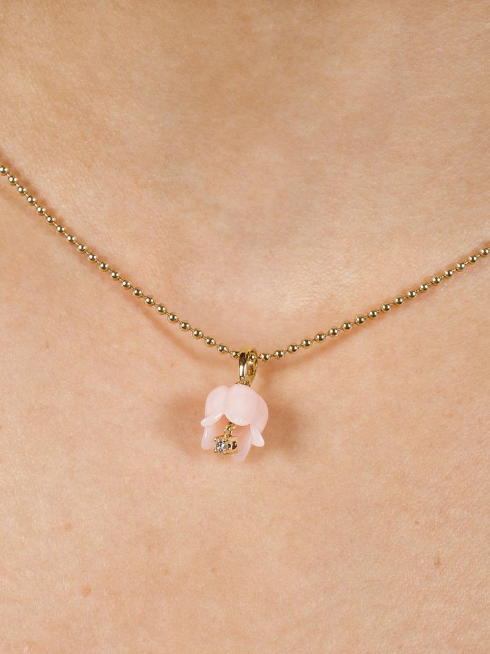 Diamond floret opal pendant