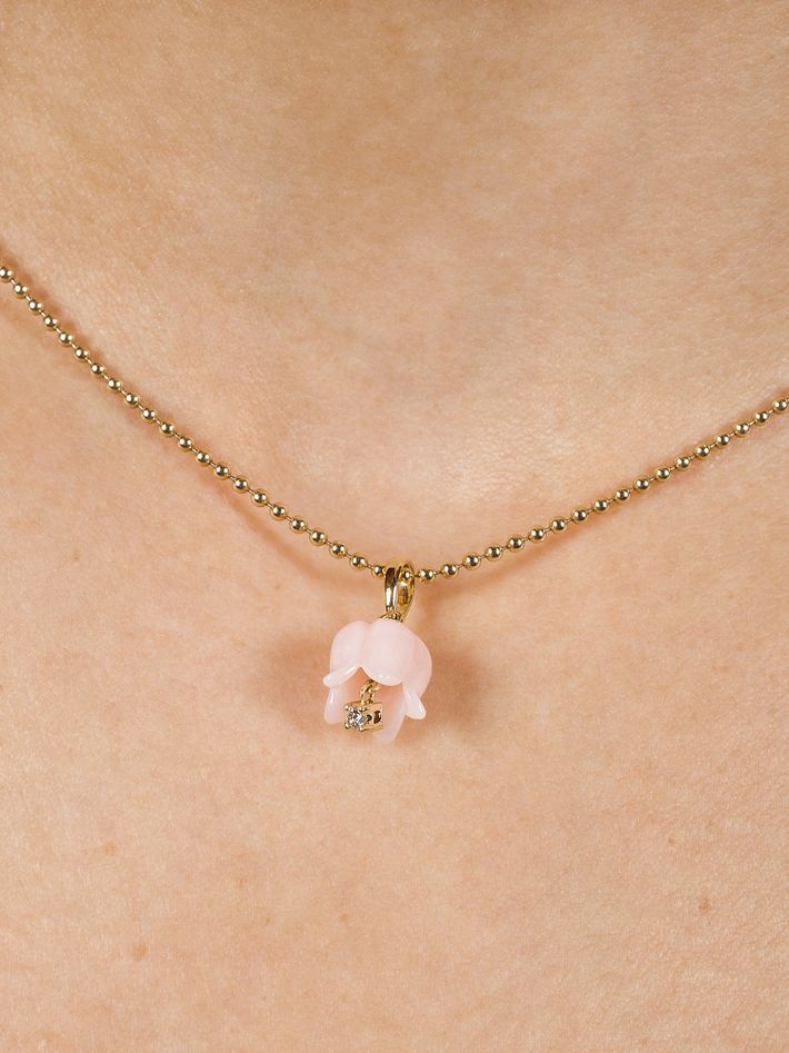 Diamond floret opal pendant