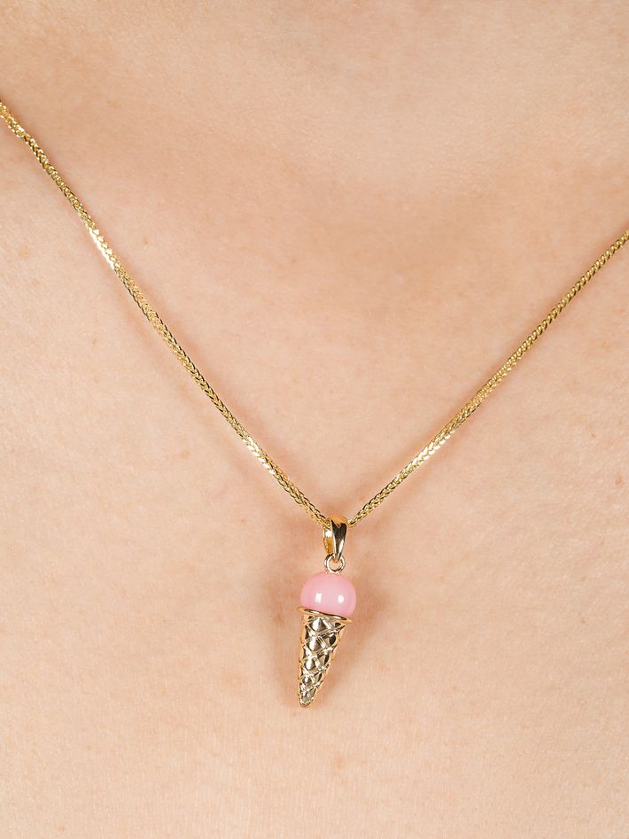 Peruvian opal ice cream charm necklace