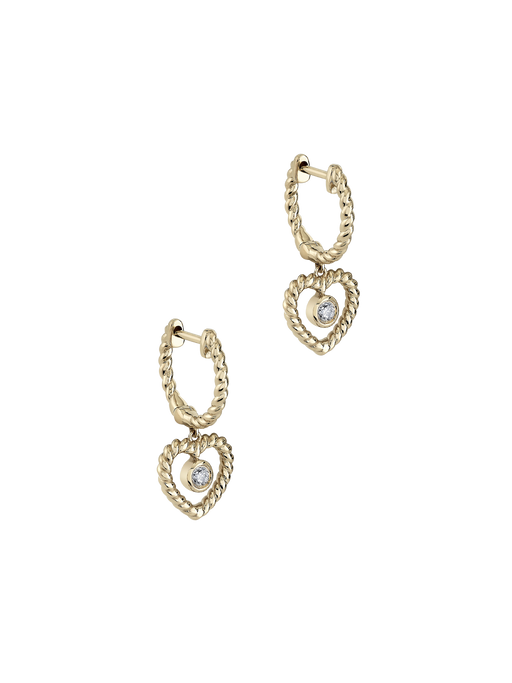 Twine Heart Diamond Hoops photo