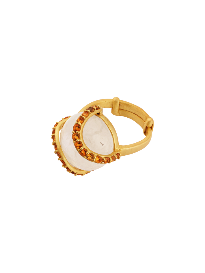 Moonstone and citrine ring