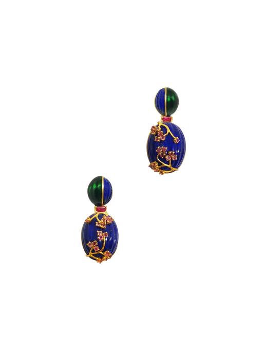 Malachite bougainvillea earrings photo